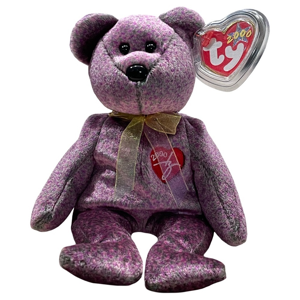 SIGNATURE BEAR 2000 Ty Beanie Babies RARE RETIRED Plush Bear Toy!